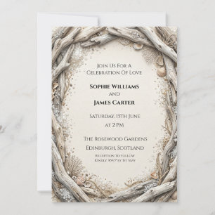 Rustic Wood Wedding Invitation
