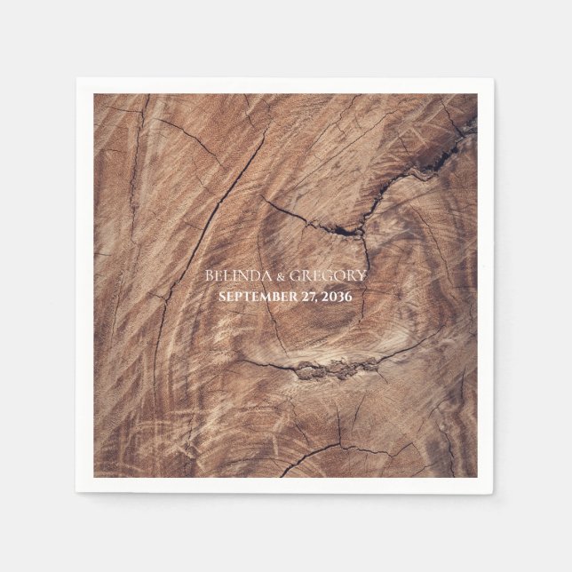 Rustic Wood Wedding  Napkin (Front)