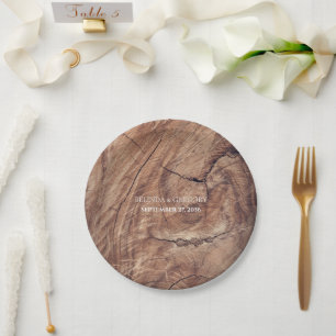 Rustic Wood Wedding Paper Plate