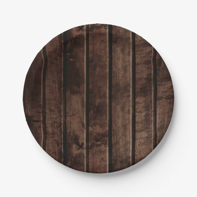 Rustic Wood Wedding Paper Plate (Front)