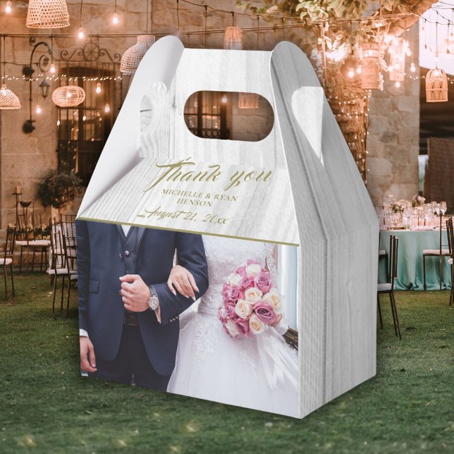 Rustic Wood Wedding Photo Thank you  Favour Box (Creator Uploaded)