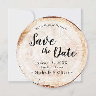 Rustic Wood Wedding Save the date custom photo Invitation