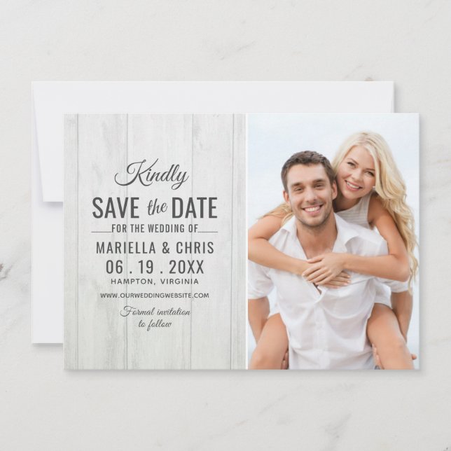Rustic Wood Wedding Save the Date Decoupage (Front)