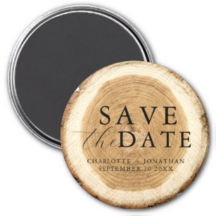 Rustic Wood Wedding Save the Date Magnet