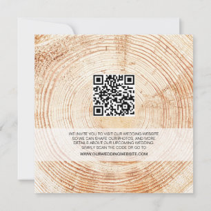 Rustic Wood Wedding Save the date with website Inv Invitation