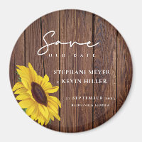 Rustic Wood Wedding Sunflower Save The Date