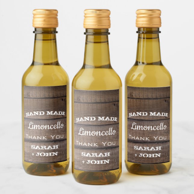 Rustic Wood Wedding Thank You Favour  Wine Label (Bottles)