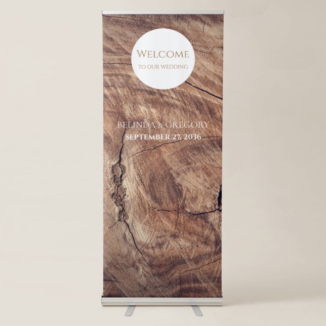 Rustic Wood Wedding Welcome Sign (Front)
