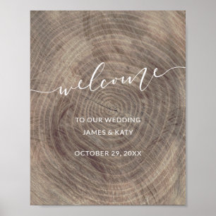 Rustic wood wedding welcome sign   Wedding poster