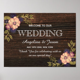 Rustic Wood Welcome Wedding Poster