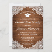 Rustic Wood & White Lace Graduation 