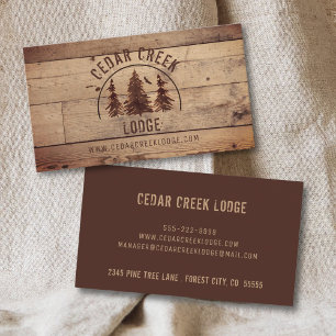 Rustic Wood Wilderness Forest Vacation Rentals Bus Business Card