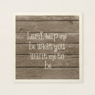 Rustic Wood with Christian Quote Napkin