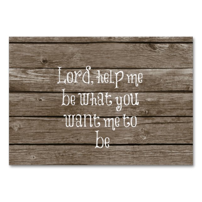 Rustic Wood with Christian Quote Table Number (Front)