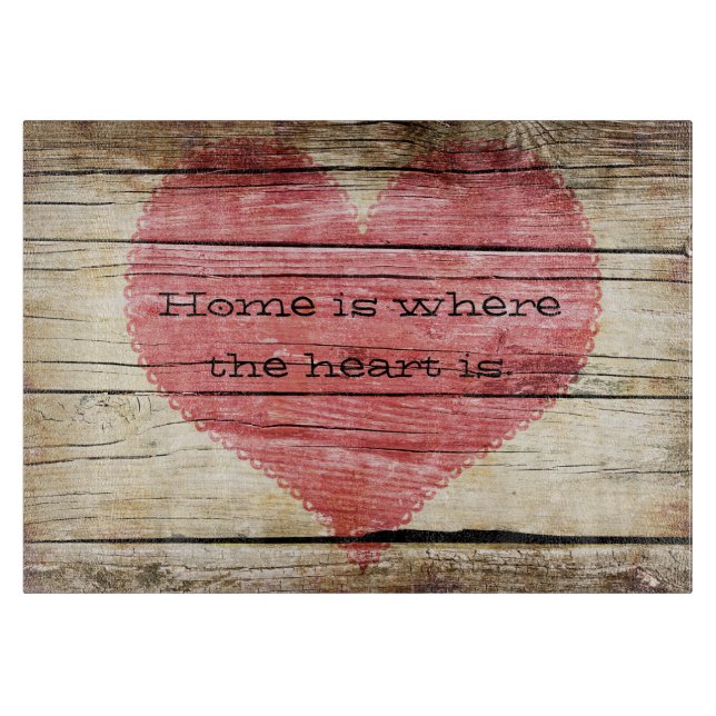 Rustic Wood with Heart Cutting Board (Front)