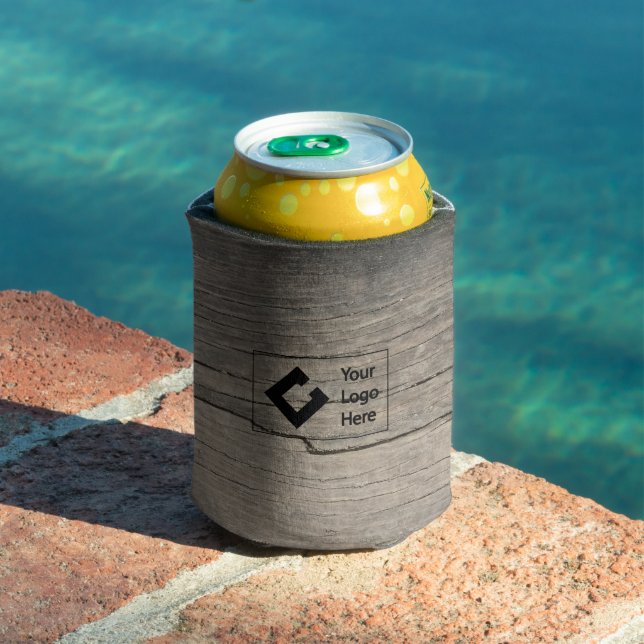 Rustic Wood with Logo Can Cooler (In Situ Pool)