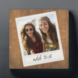 Rustic Wood with vintage square photo frame<br><div class="desc">A vintage and trendy design with a retro picture border that you can add your favourite selfie or portrait of a friend. Use a square photo to create a unique and personal gift or keep the hipster puppy and make a trendy keepsake. If you need to adjust the pictures, click...</div>