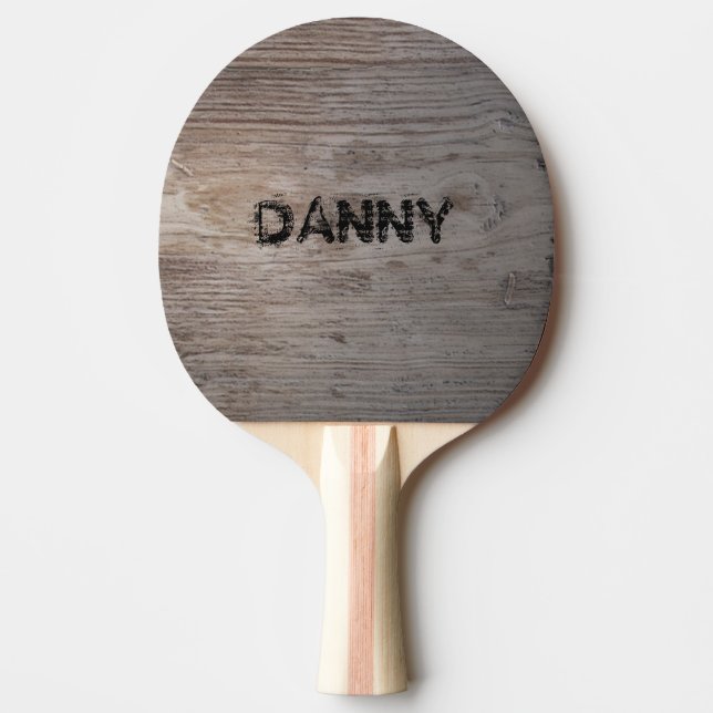Rustic Wood with Your Name Ping Pong Paddle (Front)