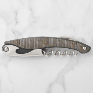 rustic wood wooden tile style corkscrew