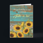 Rustic Wood Yellow Sunflowers Sister In Birthday Card<br><div class="desc">A rustic teal wood,  lace and yellow sunflowers for my sister-in-law birthday card. The inside card message can be personalised if wanted. The back has a wood and sunflower design. Please see all photos. This pretty rustic sister-in-law birthday card would make a great keepsake for her.</div>