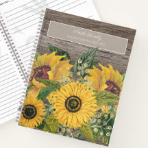Rustic Wood Yellow Sunflowers Thanksgiving Recipes