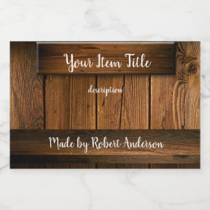Rustic Wood Your Item Product Label 3"x2"