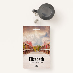 Rustic Wooden Bridge in the Country  ID Badge