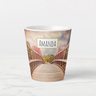 Rustic Wooden Bridge in the Country Latte Mug