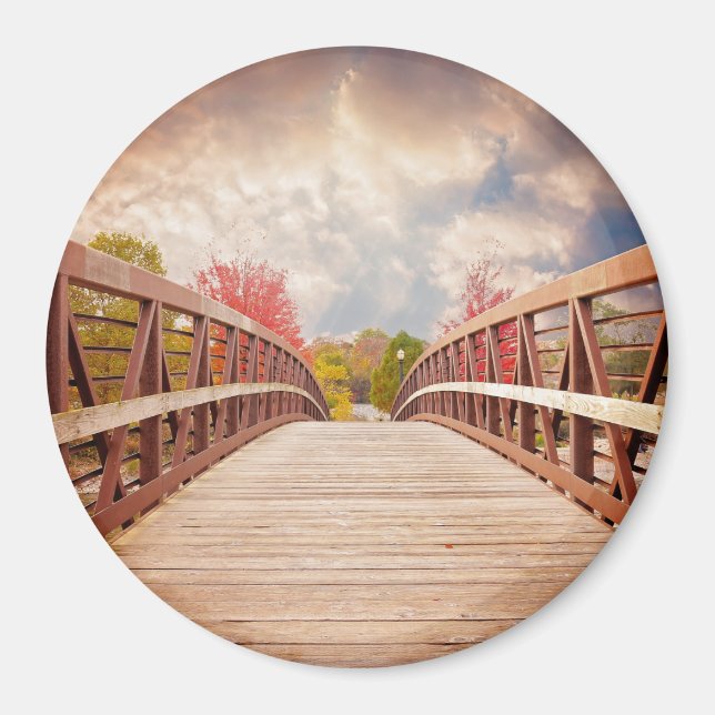 Rustic Wooden Bridge in the Country Magnet (Front)
