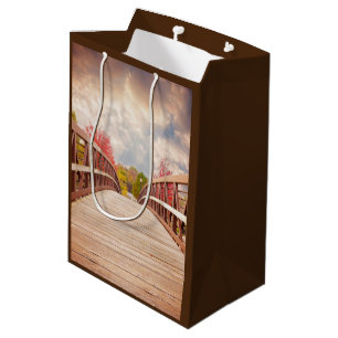 Rustic Wooden Bridge in the Country Medium Gift Bag