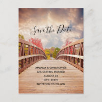 Rustic Wooden Bridge in the Country Save the Date