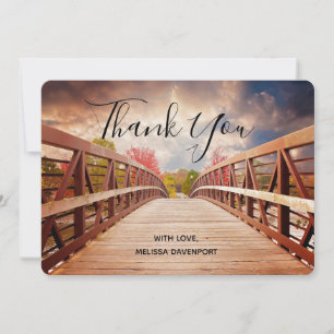 Rustic Wooden Bridge in the Country Thank You Card