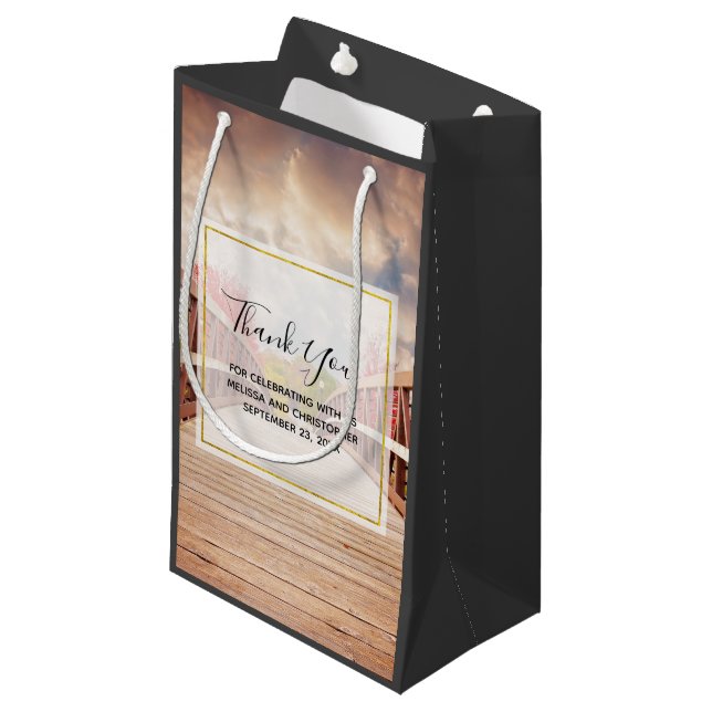 Rustic Wooden Bridge in the Country Thank You Small Gift Bag (Front Angled)