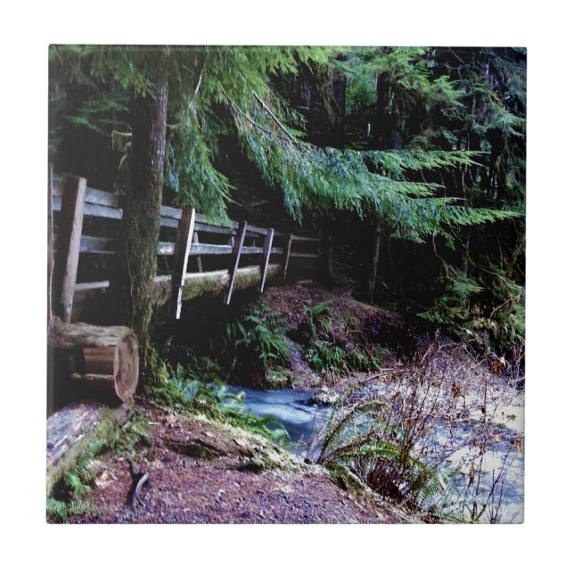 Rustic Wooden Bridge Olympic Park Tile (Front)