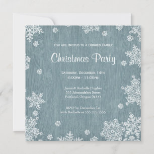 Rustic Wooden Christmas Invitation