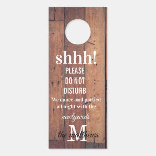 Rustic Wooden Do Not Disturb Barn Monogram Door Hanger