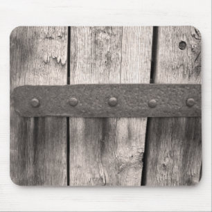 Rustic Wooden Door and Hinge Mouse Mat