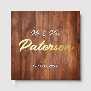 Rustic wooden elegant Country Wedding Guest Book