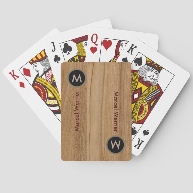 rustic wooden (faux wood) playing cards (Back)