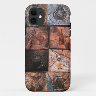 Rustic Wooden Food Icons Mobile Case