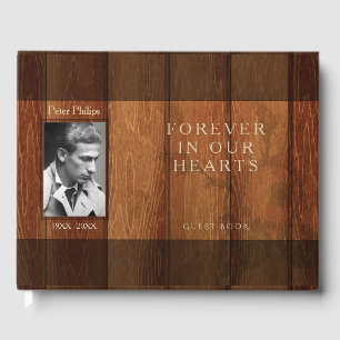 Rustic Wooden Frame Memorial Guest Book 1