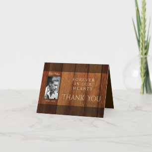 Rustic Wooden Frame Sympathy Thank You Note Card