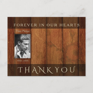 Rustic Wooden Frame Sympathy Thank You Postcard 2