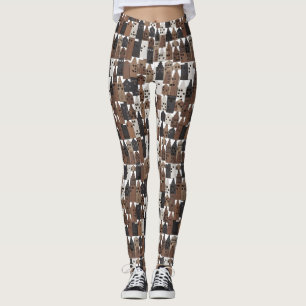 Rustic wooden houses design leggings