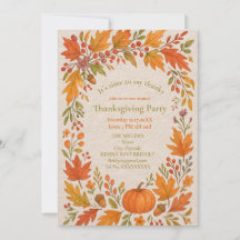 rustic wooden & hygge leaves thanksgiving party