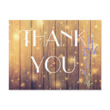 Rustic Wooden Light Lavender Thank You Postcard