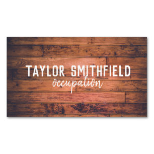 Rustic Wooden Magnetic Business Card