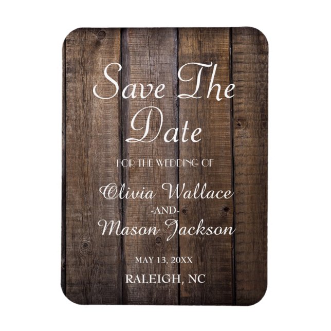 Rustic Wooden Pallet Wedding- Save the Date Magnet (Vertical)