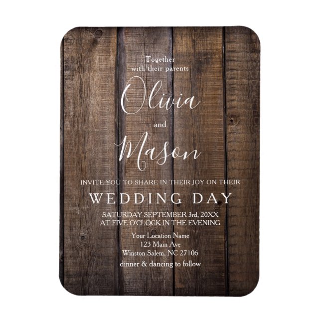 Rustic Wooden Pallet Wedding- Save the Date Magnet (Vertical)