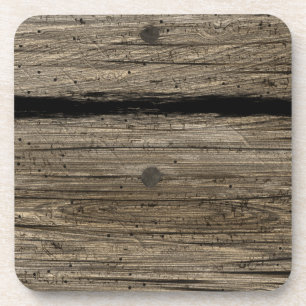 Rustic Wooden Plank Cork Coaster
